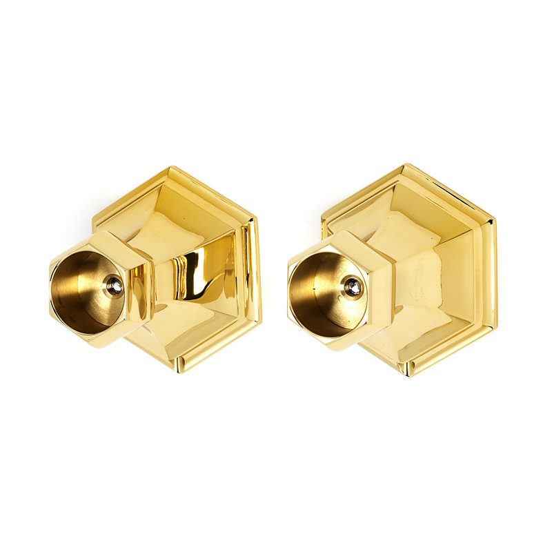 Nicole Shower Rod Brackets, Polished Brass