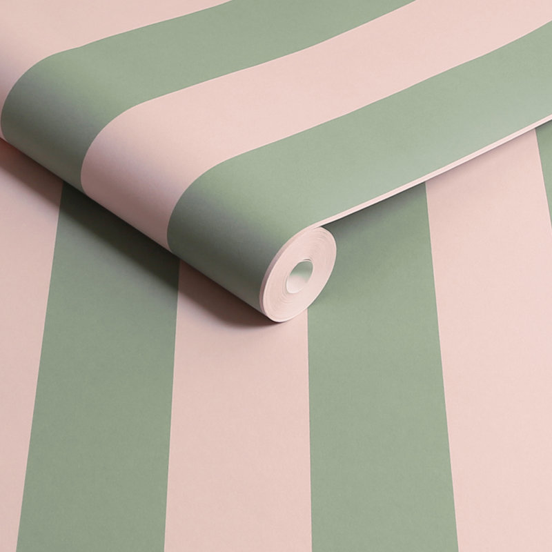 Cath Kidston Canopy Stripe Wallpaper, Pink
