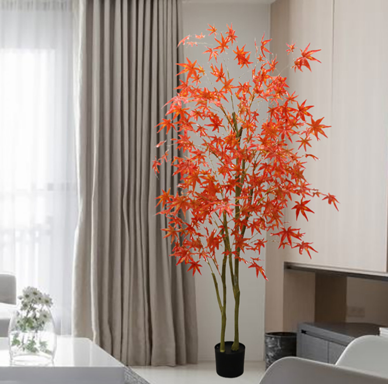 71" Maple Tree in Pot, 70.87" H x 5.91" W x 5.91" D