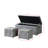 1 Piece Rectangular Storage Ottoman Short Velvet With 2 Set Ottomans (Light Gray)