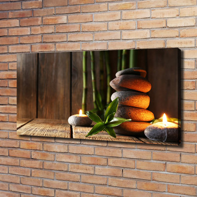 Zen Stones With Bamboo - Wrapped Canvas Print