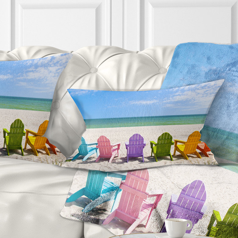 Coussin lombaire photo adirondack beach chaises mer