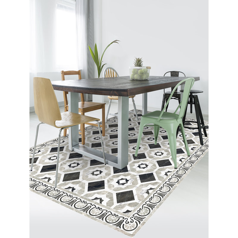 Jodie Black/White Indoor/Outdoor Kitchen Mat, Rectangle 133 x 200cm