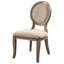 Ensemble de 2 chaises d'appoint en chêne et beige de style transitionnel avec assise rembourrée en tissu