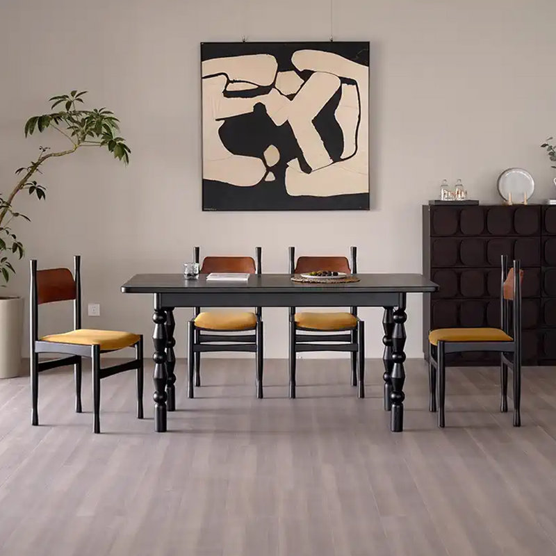Table de salle à manger en bois de cire blanc rétro français, H 29,52 po x L 62,99 po x l 31,49 po
