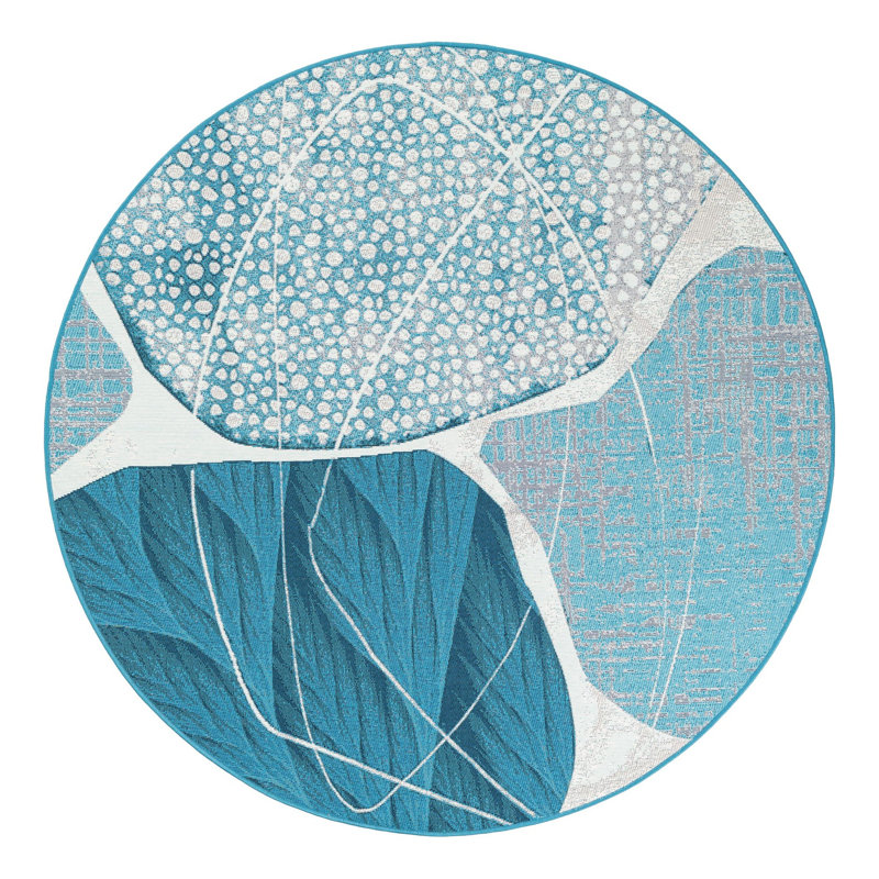 Keazia Indoor/Outdoor Area Rug, Round 5'3"