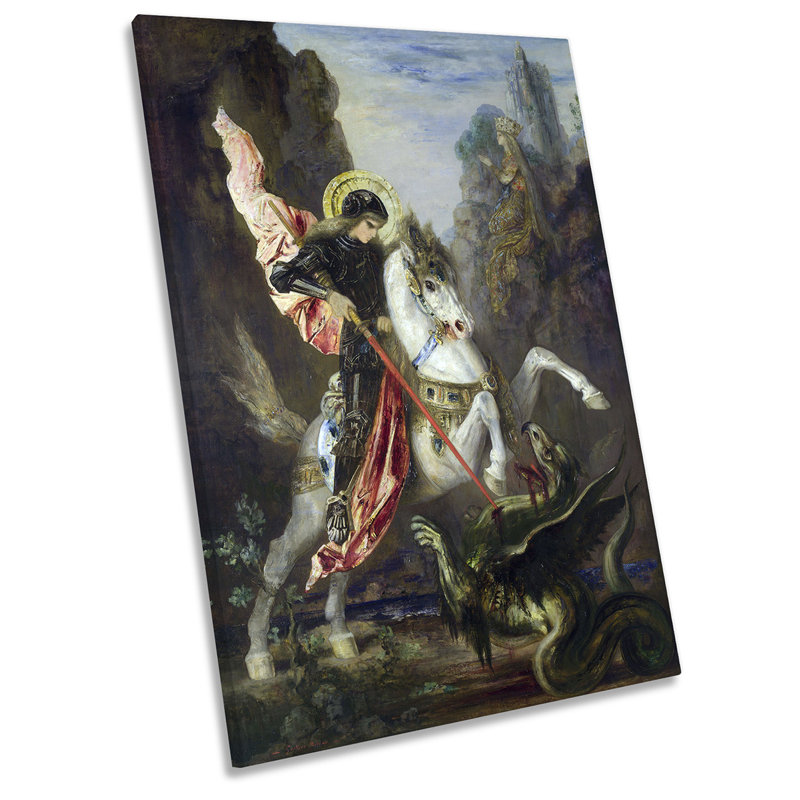 X7627 Gustave Moreau Saint George And Dragon Picture - Wrapped Canvas Art Prints, 45.7cm H x 30.5cm W x 2cm D