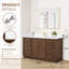Meuble-lavabo simple 60 po avec plateau en pierre de quartz blanc Jakarta-1174282922-1193956000-1174282925
