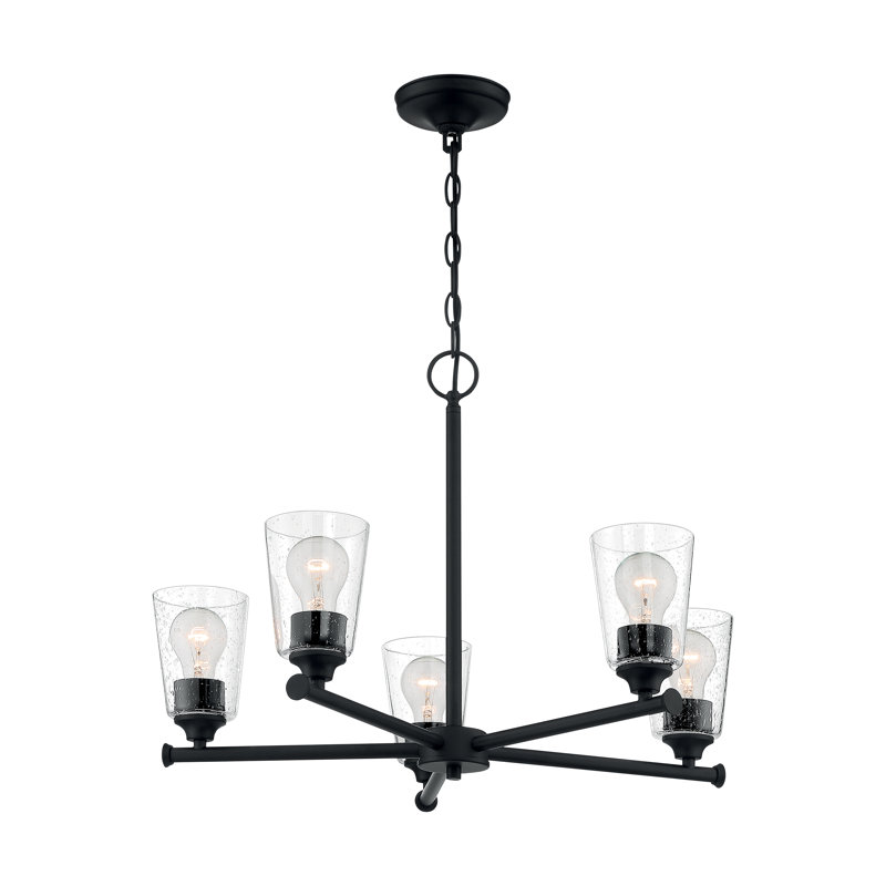 Weccacoe 5 - Light Dimmable Sputnik Sphere Chandelier, Matte Black