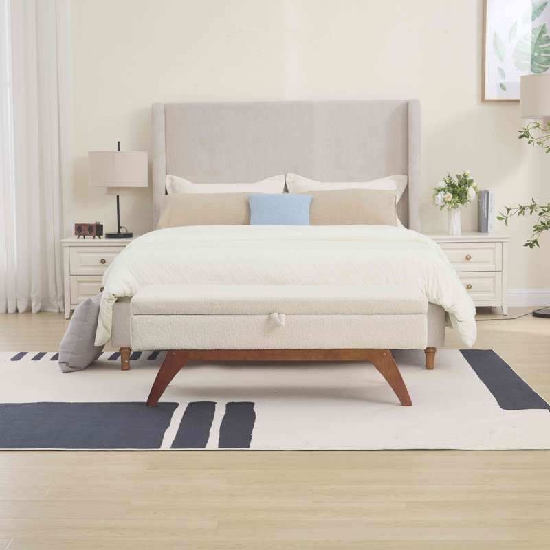 Rectangle Storage OttomanStorage Ottoman ,Ottoman with Storage, Foot Stool ,Foot Rest , Beige