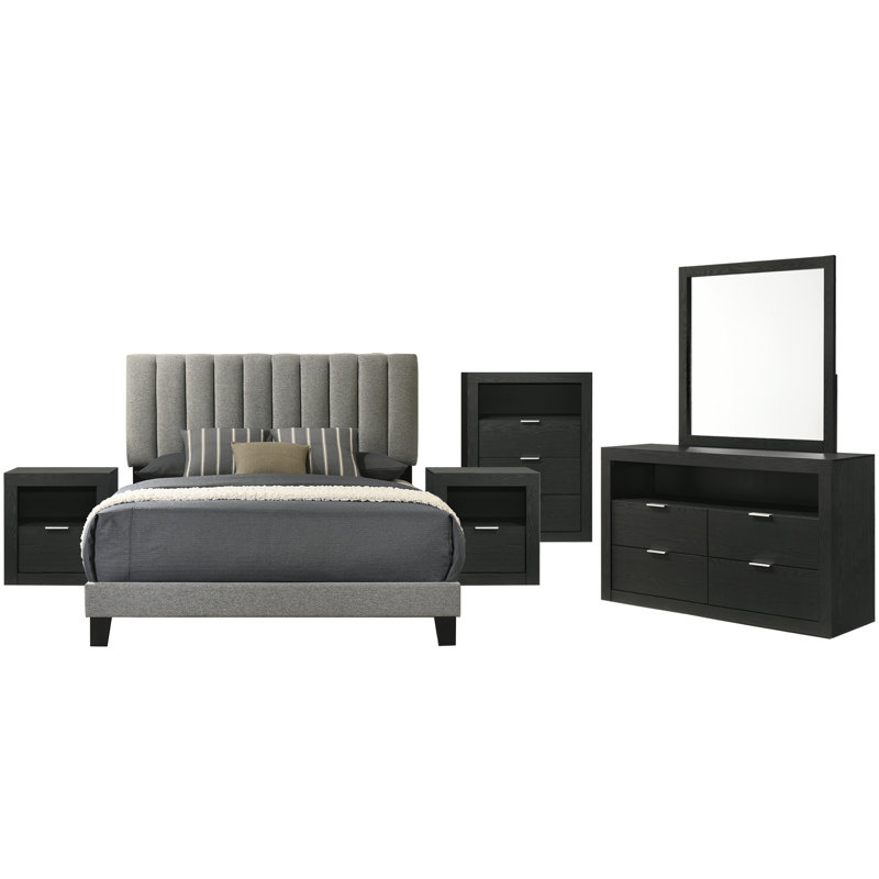 6-Pieces Bedroom Sets, King, Black