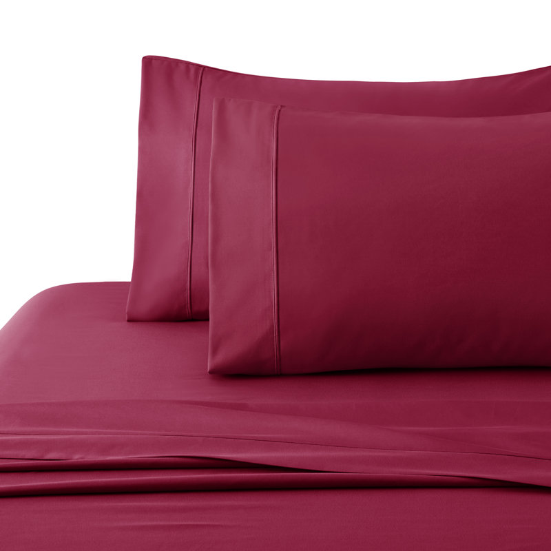 Ensemble de draps en coton 4 pièces avec 2 taies d'oreiller en coton de qualité supérieure pour hôtel 4 pièces avec passe-tringle