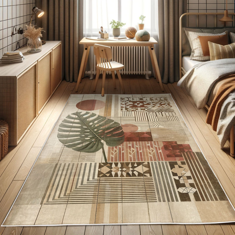 Machine Printed 177cm X 122cm Area Rug