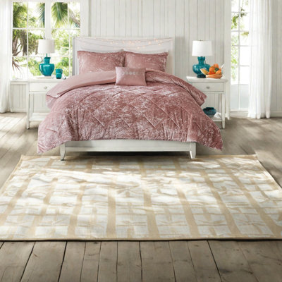 Ensembles de literie en velours élégant, polyester, rosé glamour pour la chambre à coucher