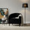 Chaises demi-tonneau en velours avec coussin moelleux