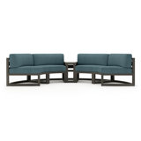 Avion 43" Wide Outdoor Curved Patio Sectional with Sunbrella Cushions