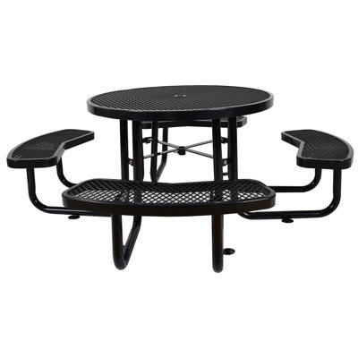 Round Outdoor Steel Picnic table