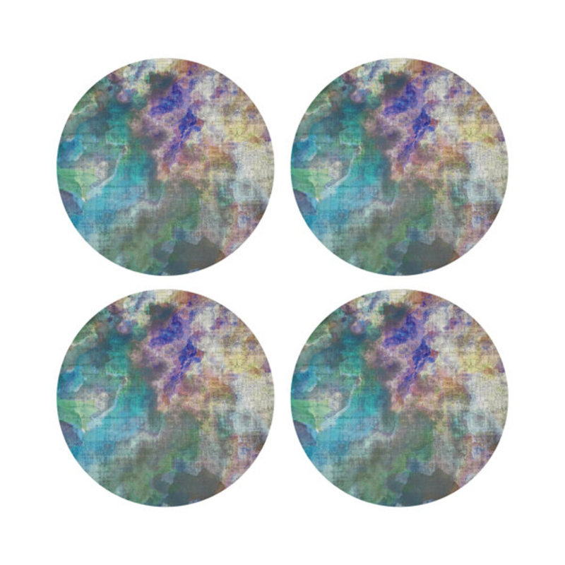Impressionism Spring Vegan Leather Round Coasters, Coast