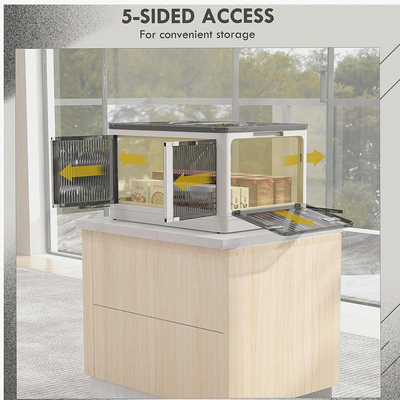 Bacs de rangement empilables avec couvercles, roulettes et pliables HOMcom, blanc
