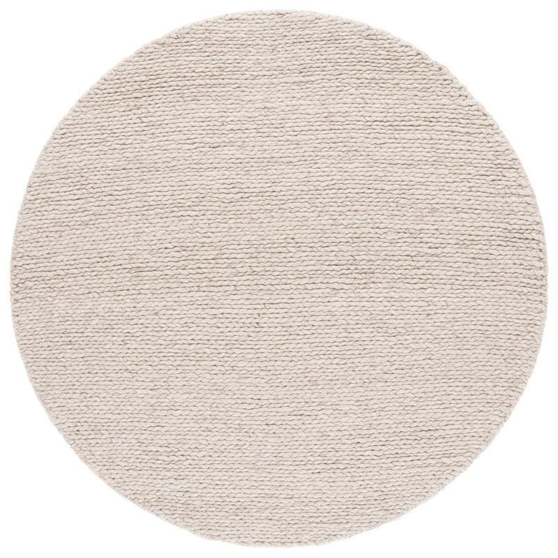 Jaydin Natura Hand Woven Wool/Viscose/Cotton Rug in Light Beige, Round 6'