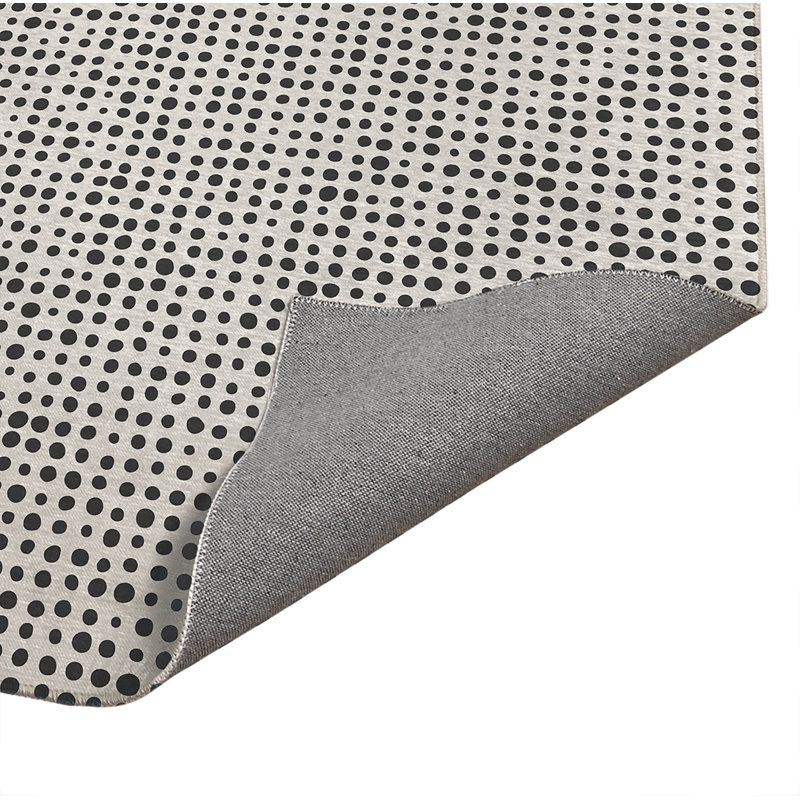 Tapis de bureau léger à pois assortis, L 6 pi x L 4 pi, Ivoire, gris anthracite