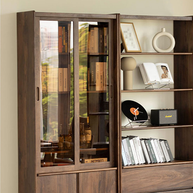 High quality black walnut solid wood bookcase