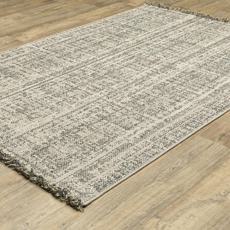 Rayfe Abstract Indoor / Outdoor Rug, Rectangle 6'7" x 9'2"