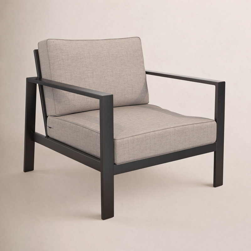 Sunbrella® Outdoor Deep Seating Louge Chair Cushion, 25" W x 26" D, Sunbrella® Cast Silver