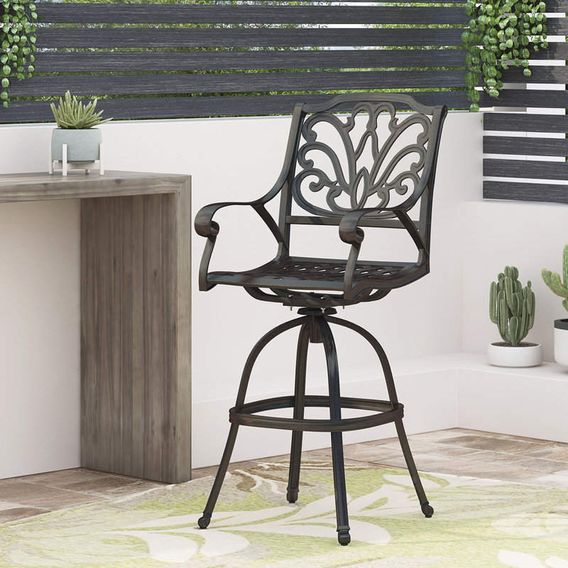Charmant tabouret de bar pivotant en aluminium pour les loisirs en plein air