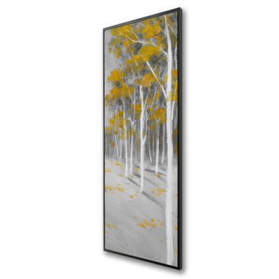 Yellow Birch Forest - Framed Canvas Bedroom Landscape Decor