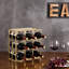 9 Bottle Metal Tabletop Wine Bottle Rack in Gold