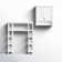 Lund Coventry Over Toilet Open Shelving Unit with Left and Right Side Shelves, Wall Mounted Cabinet with Two Doors and Open Shelf