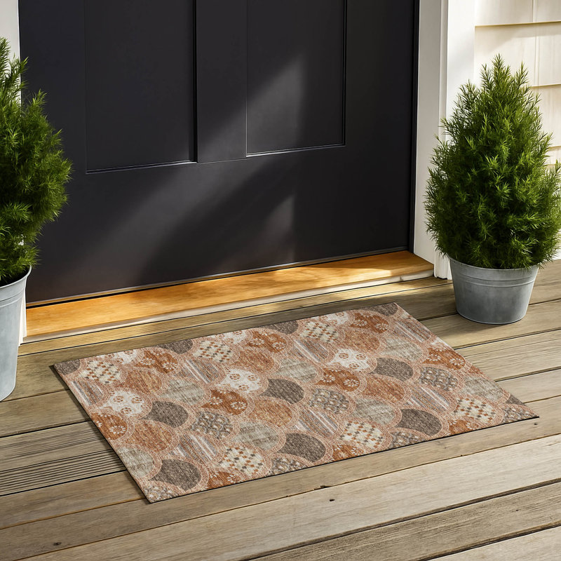 Machine Washable Indoor/Outdoor Chantille ACN2863 Americana Rug, Paprika, 2'6" x 3'10"
