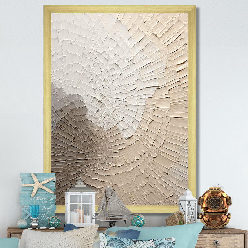 Minimaliste gracieux, art discret beige - Art mural minimaliste, H 20 po x l 12 po, Cadre photo unique, Doré
