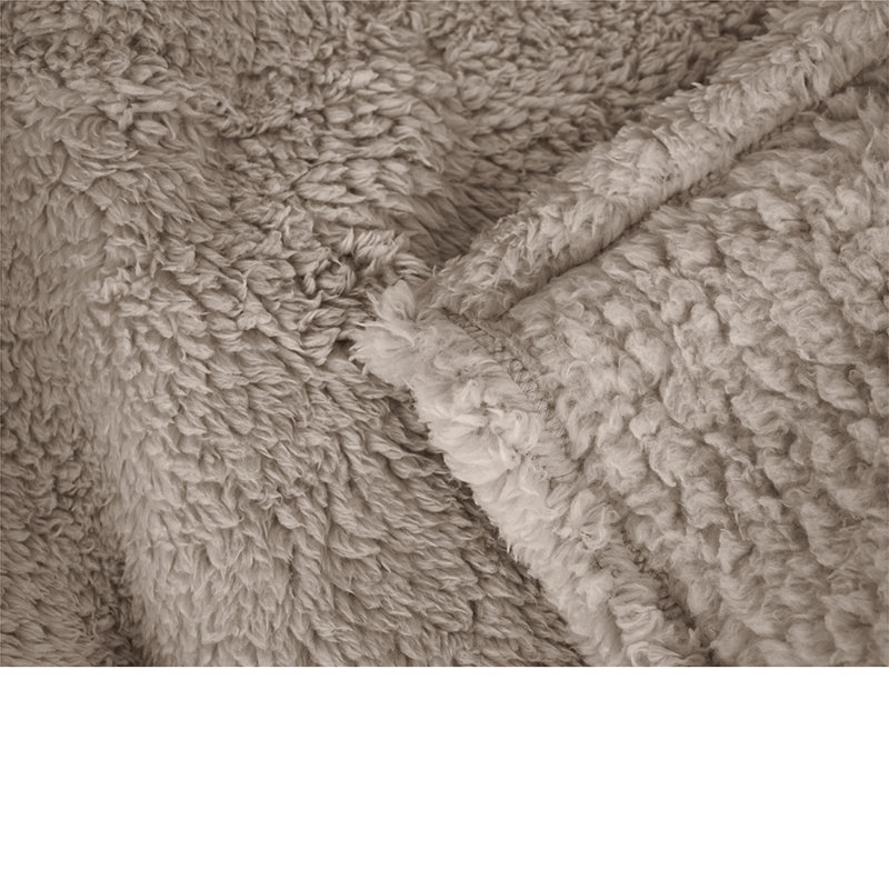Taupe Twin Sherpa Fleece Faux Fur Blanket