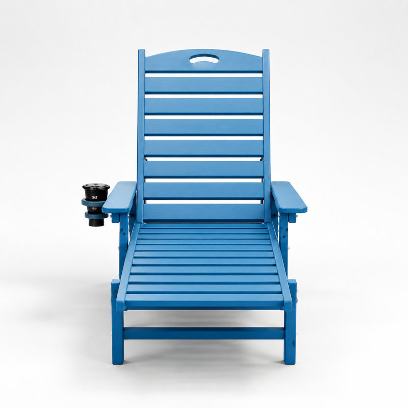 Méridienne d'extérieur robuste avec dossier réglable à 4 positions, fauteuil inclinable de patio toutes saisons à capacité de poids élevée, facile à déplacer grâce aux fonctions pratiques intégrées