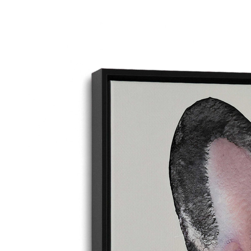 «The Frenchie» par Seven Trees Design, reproduction d'art, L 30 po x H 30 po, Noir, Toile avec cadre