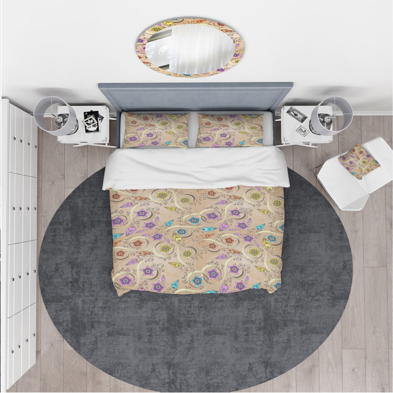 Ensemble de housse de couette rétro, Housse de couette très grand + 2 taies décoratives