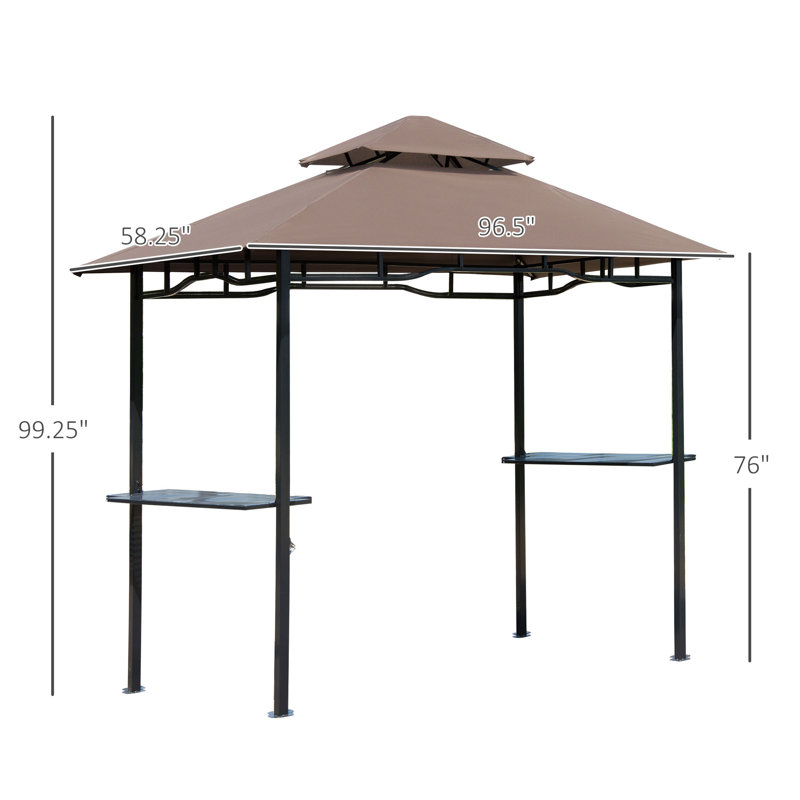 Grill Gazebo with Double Roof, Outdoor BBQ Canopy - Steel Frame, Weather-Resistant Dual Canopy for Backyard Barbecues