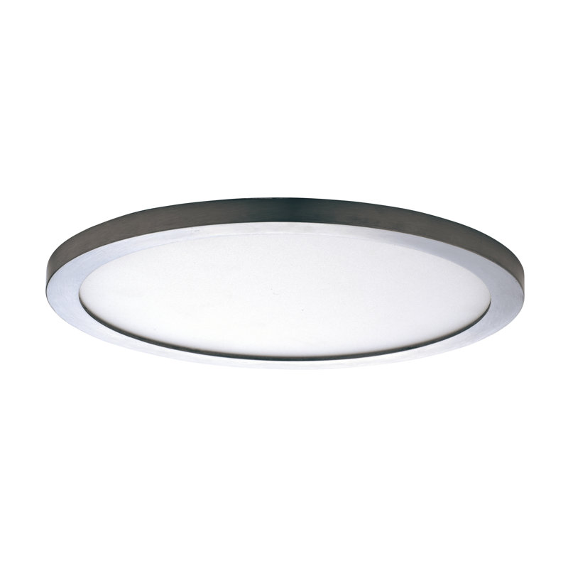 Wicksham LED Flush Mount, Satin Nickel, 0.5" H x 15" W x 15" D