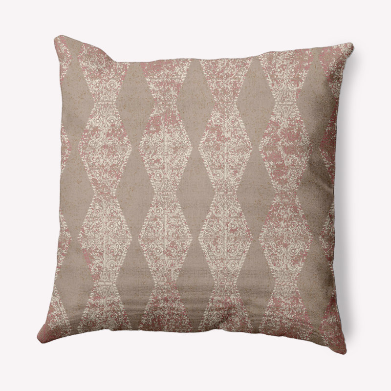 Striped Outdoor Reversible Throw Pillow, Tan, 18" x 18"