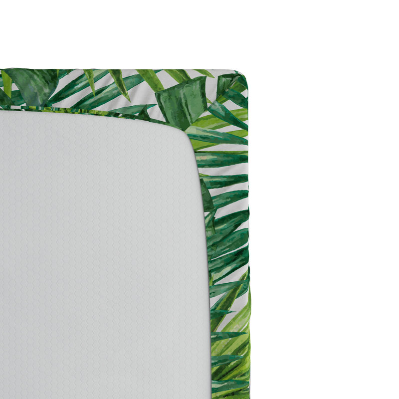 Microfiber Floral Fitted Sheet, Twin XL Fitted Sheet, Light Green Floral 3