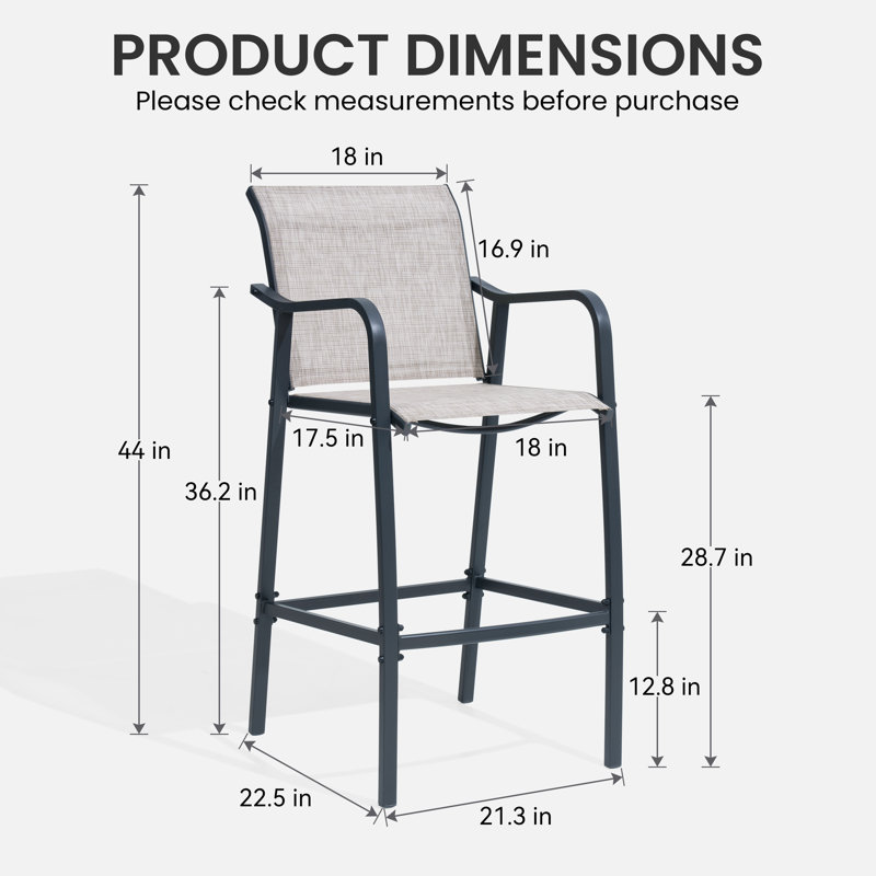 Tabouret de bar 28,74 po Ontario, Gris