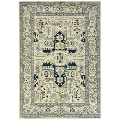 Tapis oriental tribal gris 6X9 One-of-a-Kind