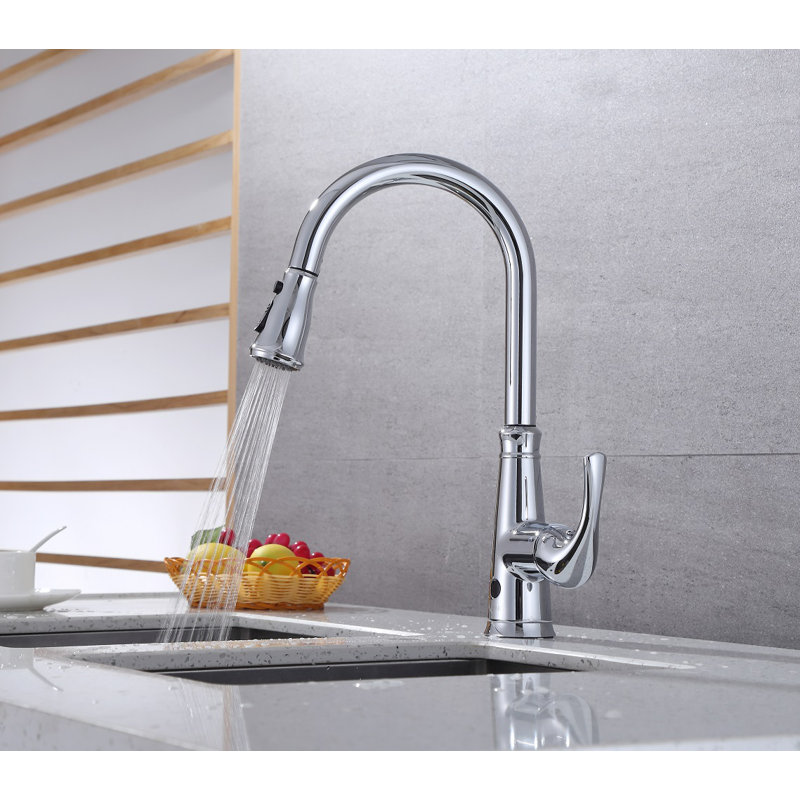 Chrome Single-Handle Pull-Down Touchless Kitchen Faucet