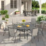 Ensemble repas d'extérieur rond pour 6 personnes 47 "avec chaises empilables Textilene