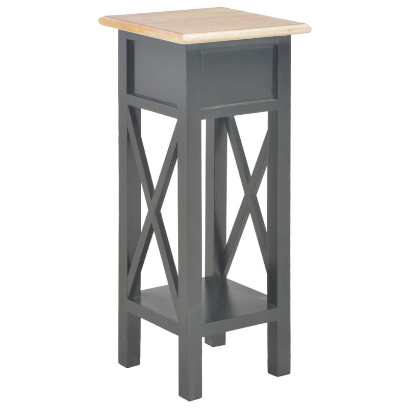 Spielman Glass End Table with Storage, Black, Brown