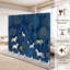 Paravent pliant à 6 panneaux, séparation de pièce, décor royal et féerique de forêt bleue avec chevaux blancs, arbres et faune sauvage, en toile, séparateur de pièce autoportant, cloison de protection pour plus d'intimité