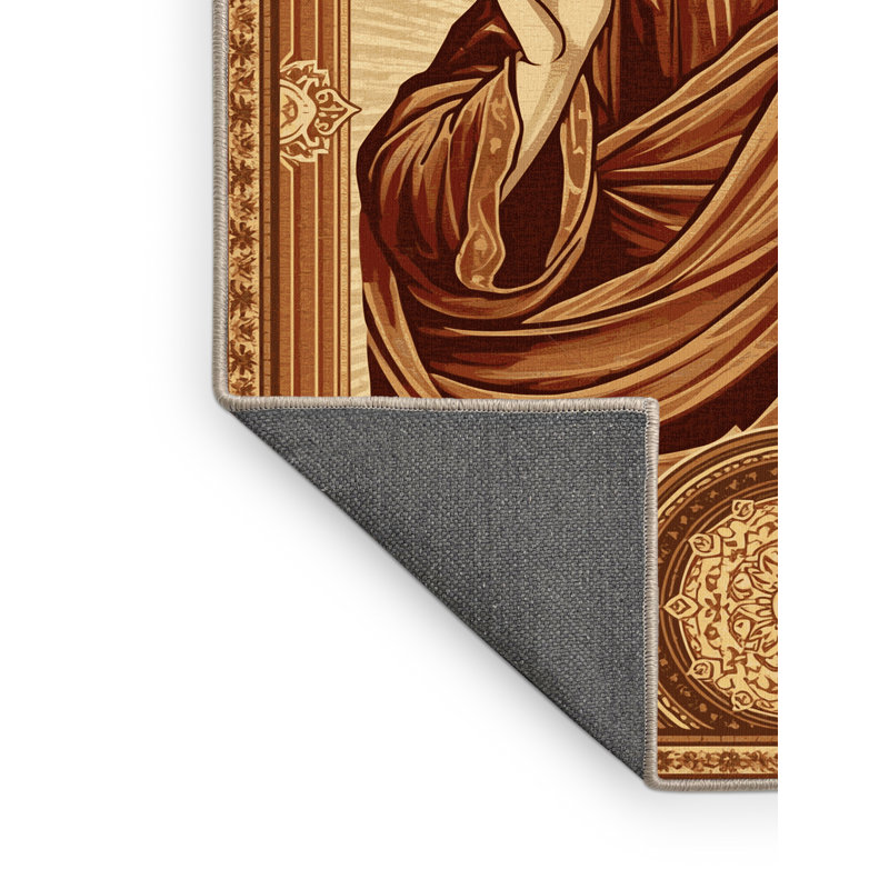 Tapis traditionnel moelleux et moelleux à motif arqué brun et beige, 6 X 9