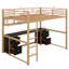 Lit mezzanine double en métal avec bureau Alekper, tiroirs et plateau de chevet Alekper-636538131